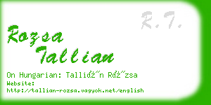 rozsa tallian business card